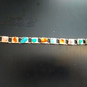 Vintage natural stone link bracelet